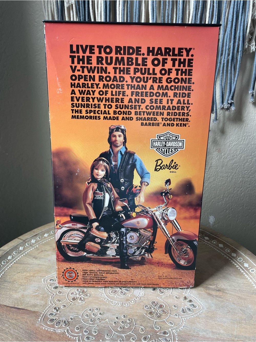 Harley-Davidson Barbie Collectible with Orange & Black Biker Outfit - Picture 2 of 2